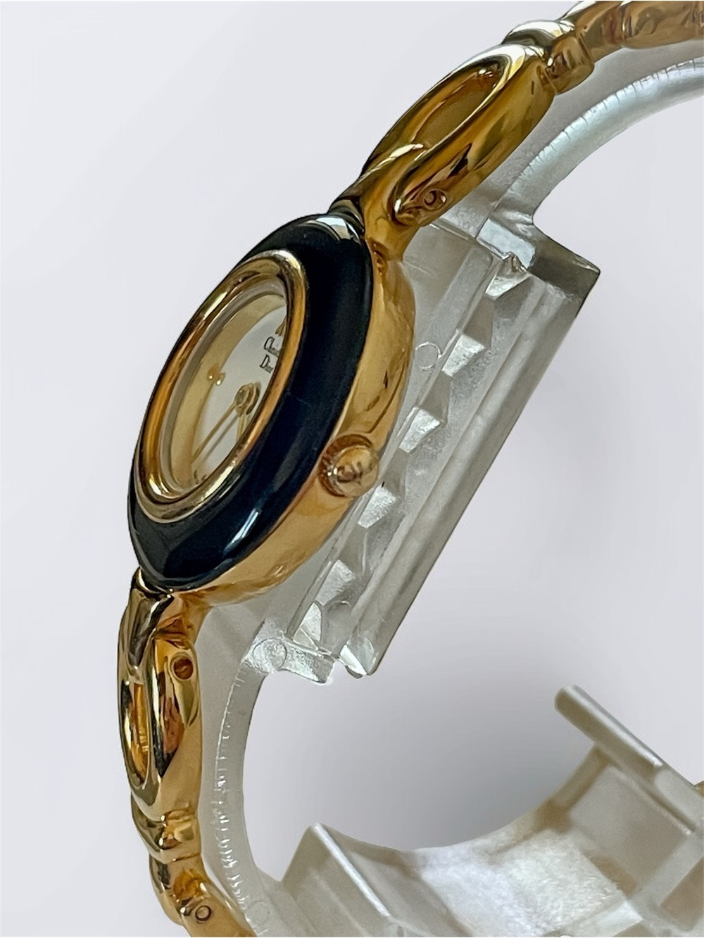 Christian Dior Gold With Black Change Bezel Link Bracelet Watch - Picture 7 of 16